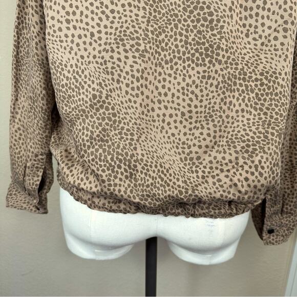 RAILS Tennessee Tawny Spots Brown Tan Linen Blend Cheetah Jacket Womens Size M - Picture 9 of 16